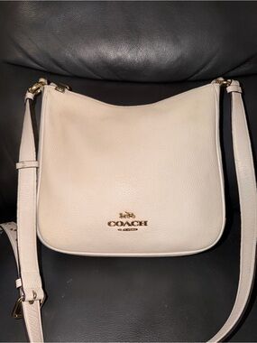 Coach Ellie File Bag White Pebbled Leather
